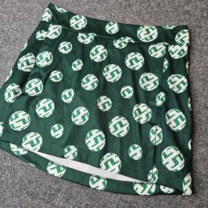 J.Lindeberg Green and White Polka Dot Golf Skort